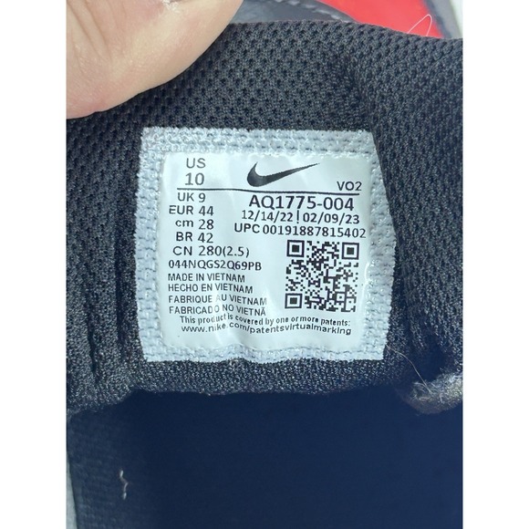 Size 10 - Nike Ebernon Low Black Habanero Red Aq1775-004 W/box - Picture 10 of 14